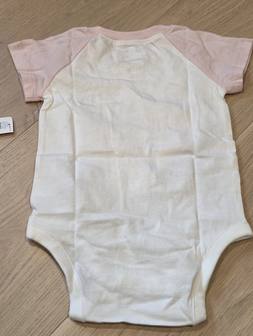NWT Baby Gap Pink Arch Logo Raglan Bodysuit 18-24M